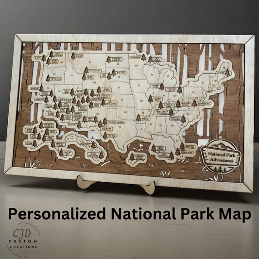 Personalized National Park Map, National Park Sign, Wooden, Gift, US National Parks Sign
