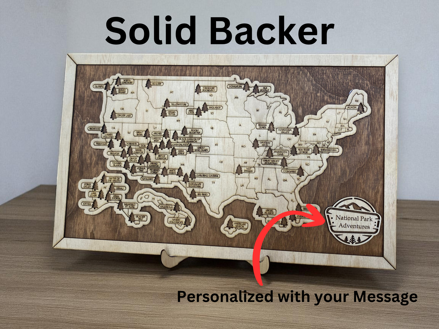 Personalized National Park Map, National Park Sign, Wooden, Gift, US National Parks Sign