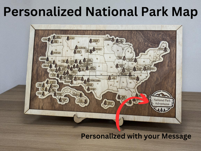 Personalized National Park Map, National Park Sign, Wooden, Gift, US National Parks Sign