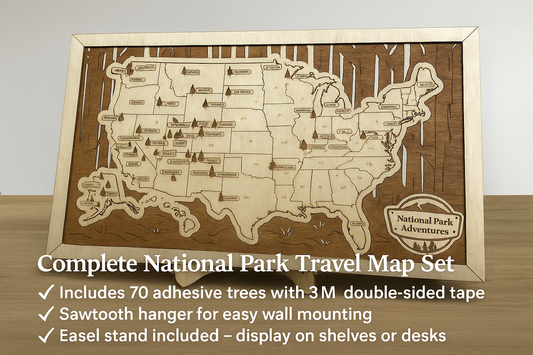 Personalized National Park Map, National Park Sign, Wooden, Gift, US National Parks Sign